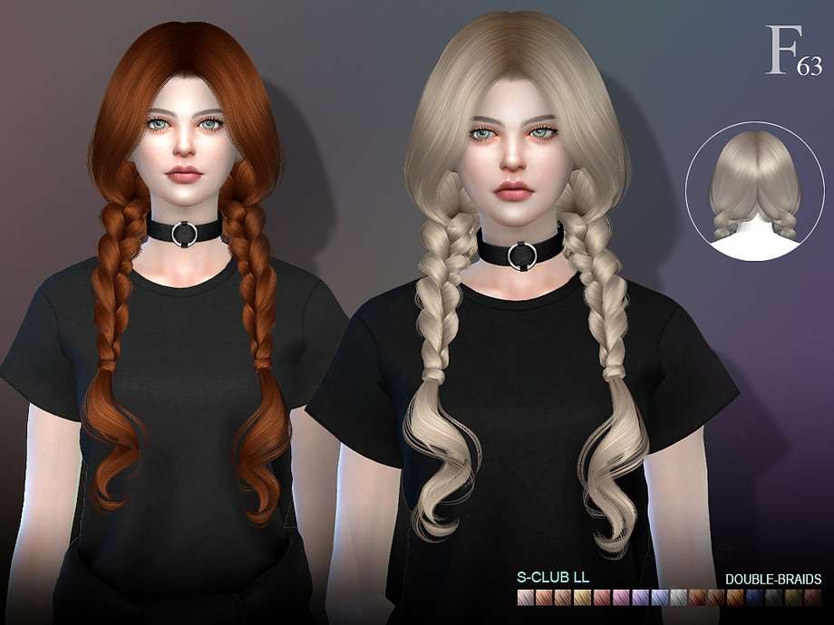 Волосы Braids N63 Прически Моды для Sims 4